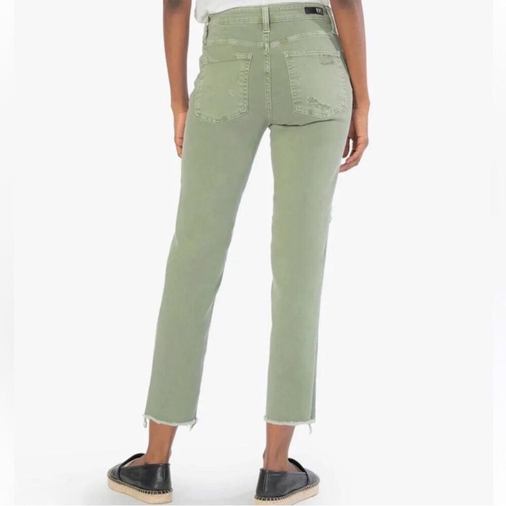 ⚡️FLASH SALE!✨ ✨NEW!✨ Kut from The Kloth Fab AB Mom Tucsan Olive Washed Green 2 - Picture 3 of 4